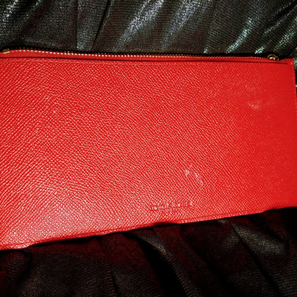 Coach Red Wristlet with Removable Matching Pouch - Picture 2 of 15